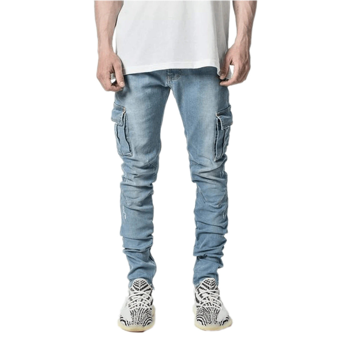 Fashionable And Simple Men's Multi-Pocket Tooling Jeans - globaltradeleader