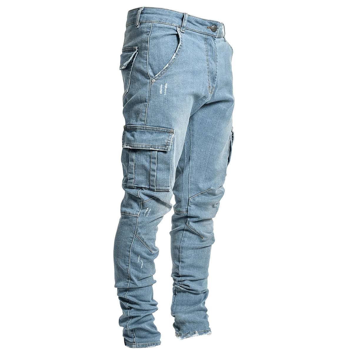 Fashionable And Simple Men's Multi-Pocket Tooling Jeans - globaltradeleader