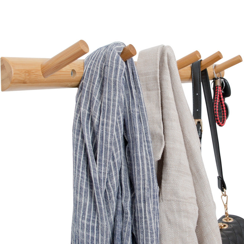 Perforation-free bamboo hook viscose hanger behind the door