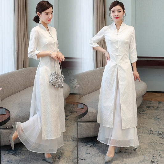 Spring New Chinese Style Young Style Improved Dress Female Embroidery Evening Dress Dress