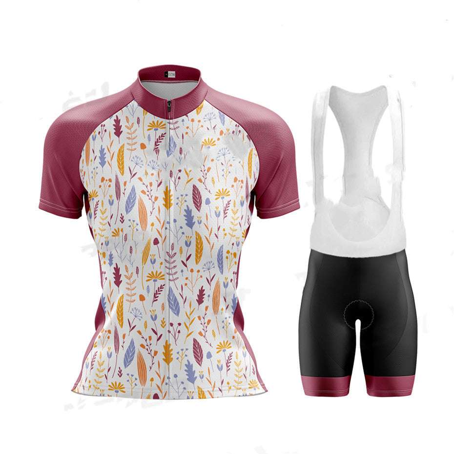 Fashion Ladies Cycling Jersey Women's Sweatshirt Suit Short Sleeve