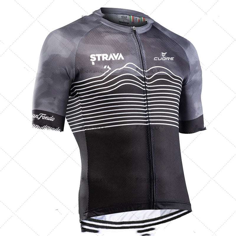 Cross-border Team Version Summer Cycling Jersey Men's Stretch High Neck Short-sleeved Shirt NW Outdoor Road Cycling Jersey