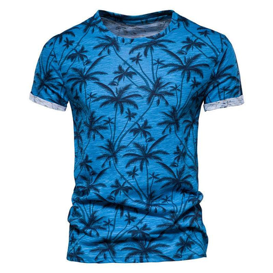 Coconut Print T-shirt Trend Round Neck Men's Bottoming Shirt - globaltradeleader