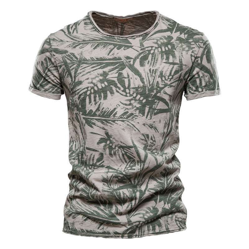 Coconut Print T-shirt Trend Round Neck Men's Bottoming Shirt - globaltradeleader