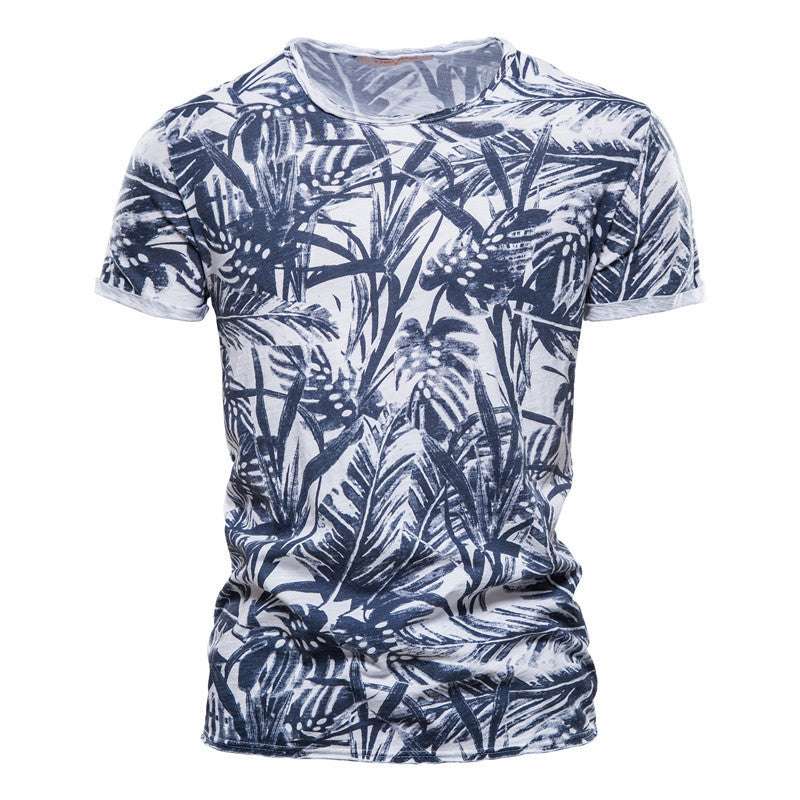 Coconut Print T-shirt Trend Round Neck Men's Bottoming Shirt - globaltradeleader