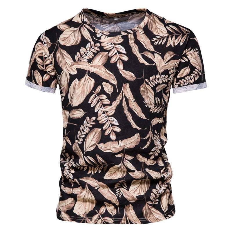 Coconut Print T-shirt Trend Round Neck Men's Bottoming Shirt - globaltradeleader