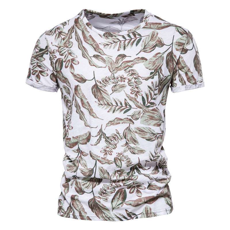 Coconut Print T-shirt Trend Round Neck Men's Bottoming Shirt - globaltradeleader