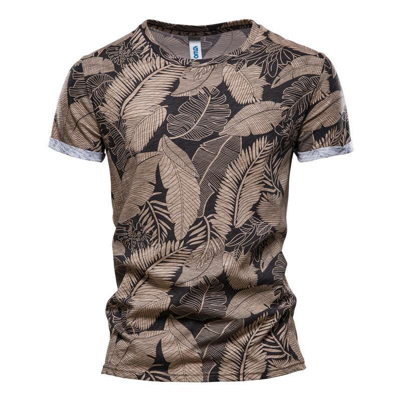 Coconut Print T-shirt Trend Round Neck Men's Bottoming Shirt - globaltradeleader