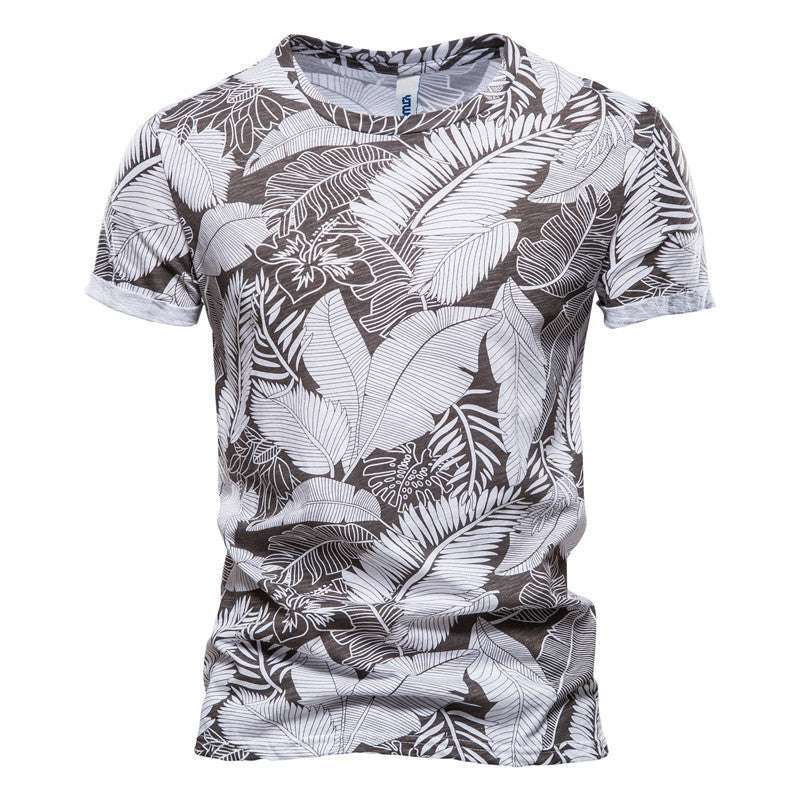 Coconut Print T-shirt Trend Round Neck Men's Bottoming Shirt - globaltradeleader