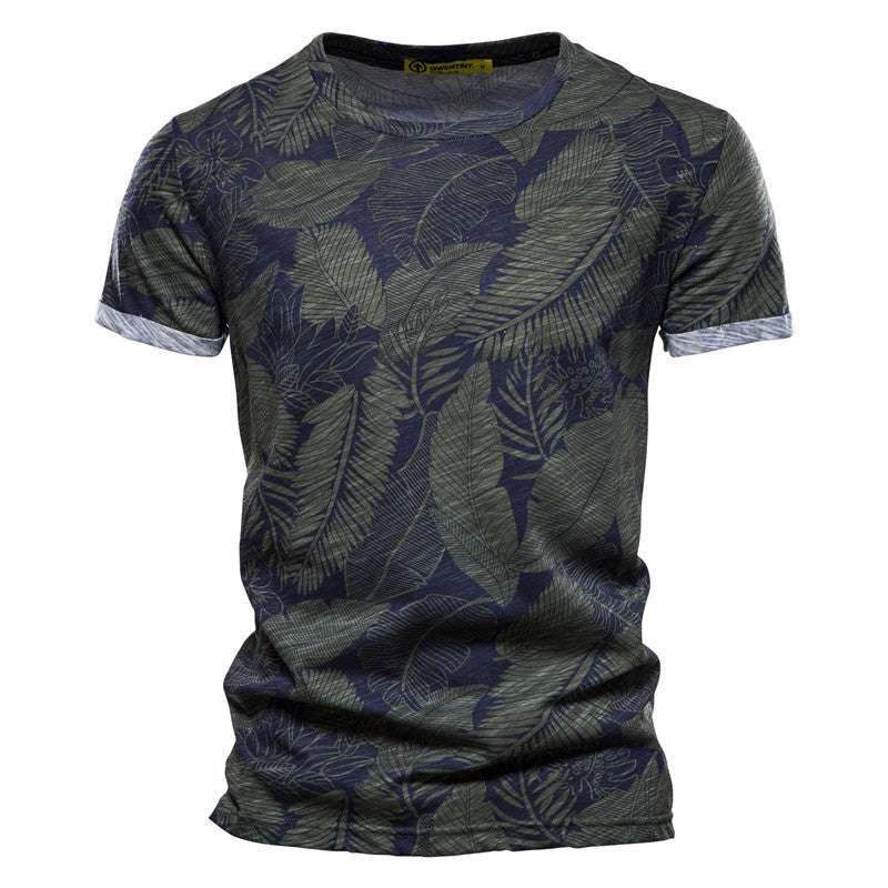 Coconut Print T-shirt Trend Round Neck Men's Bottoming Shirt - globaltradeleader