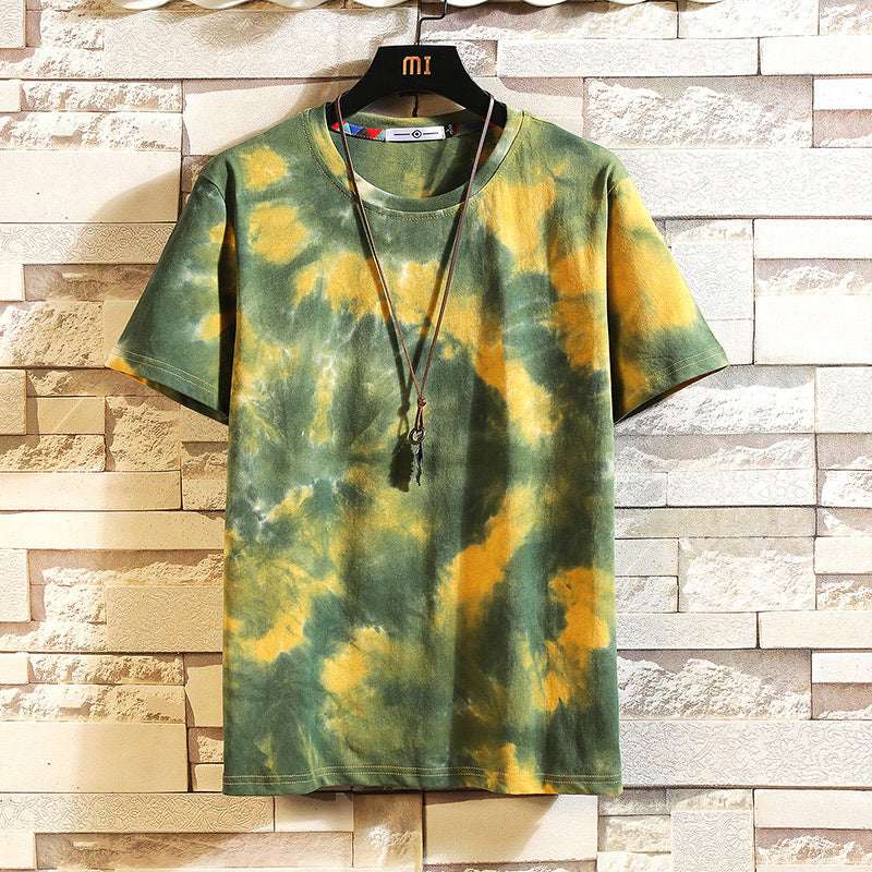 Fashion Men's Japanese Trend Brick Wall Hanging Shot Men's Short Sleeves - globaltradeleader