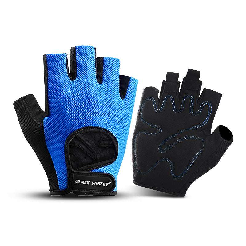 Sports Fitness Cycling Non-slip Shock Absorption Wear-resistant Bicycle Half-finger Gloves