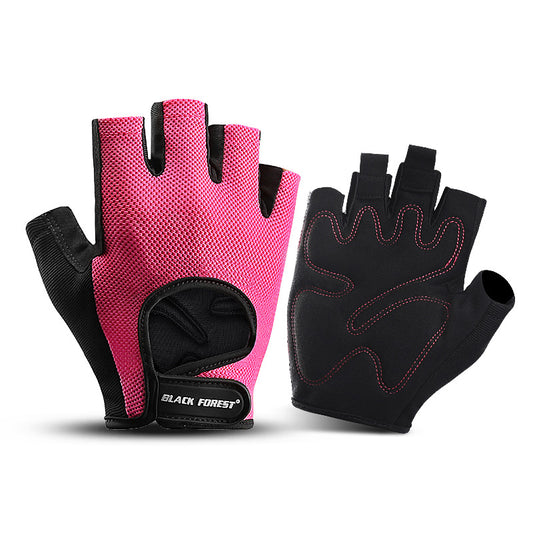 Sports Fitness Cycling Non-slip Shock Absorption Wear-resistant Bicycle Half-finger Gloves