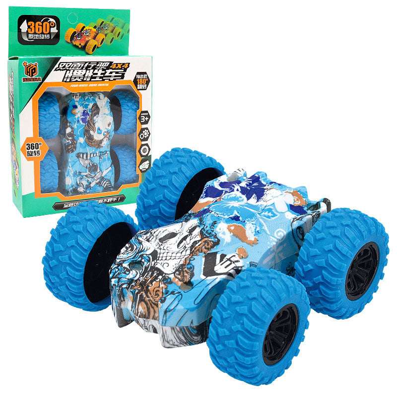 Climbing Bucket Double-sided Dual Inertia Car Four-wheel Drive Off-road Graffiti Car 360 Rotating Swing Model Boys Kids Toy