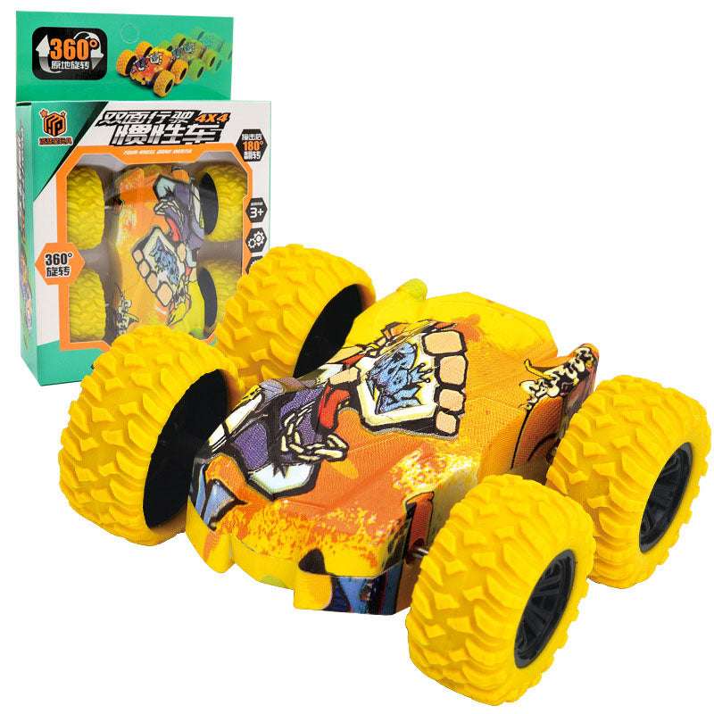 Climbing Bucket Double-sided Dual Inertia Car Four-wheel Drive Off-road Graffiti Car 360 Rotating Swing Model Boys Kids Toy