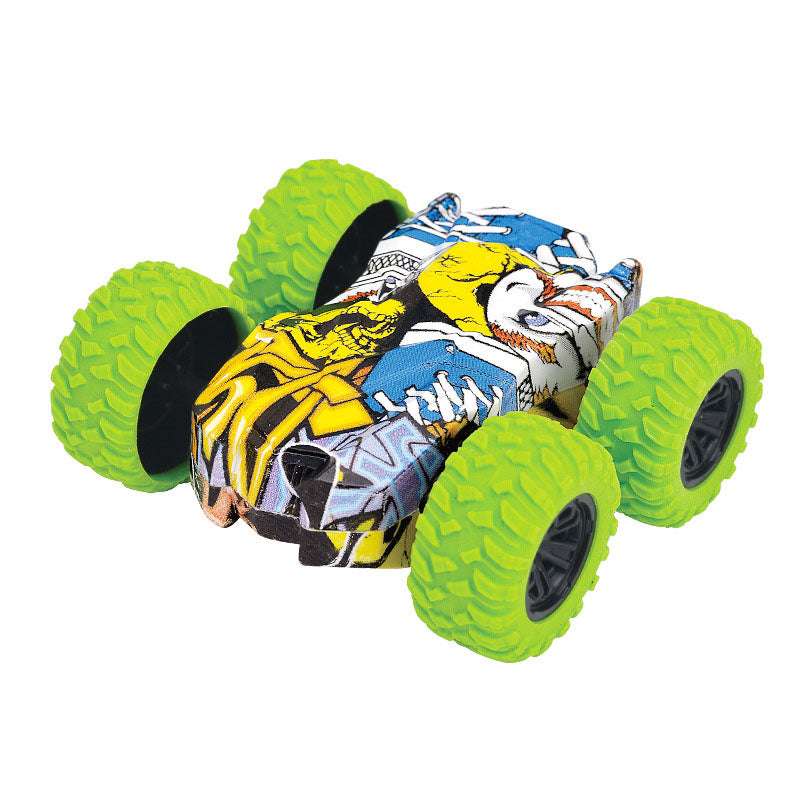 Climbing Bucket Double-sided Dual Inertia Car Four-wheel Drive Off-road Graffiti Car 360 Rotating Swing Model Boys Kids Toy