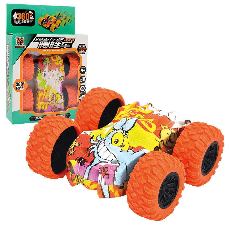 Climbing Bucket Double-sided Dual Inertia Car Four-wheel Drive Off-road Graffiti Car 360 Rotating Swing Model Boys Kids Toy