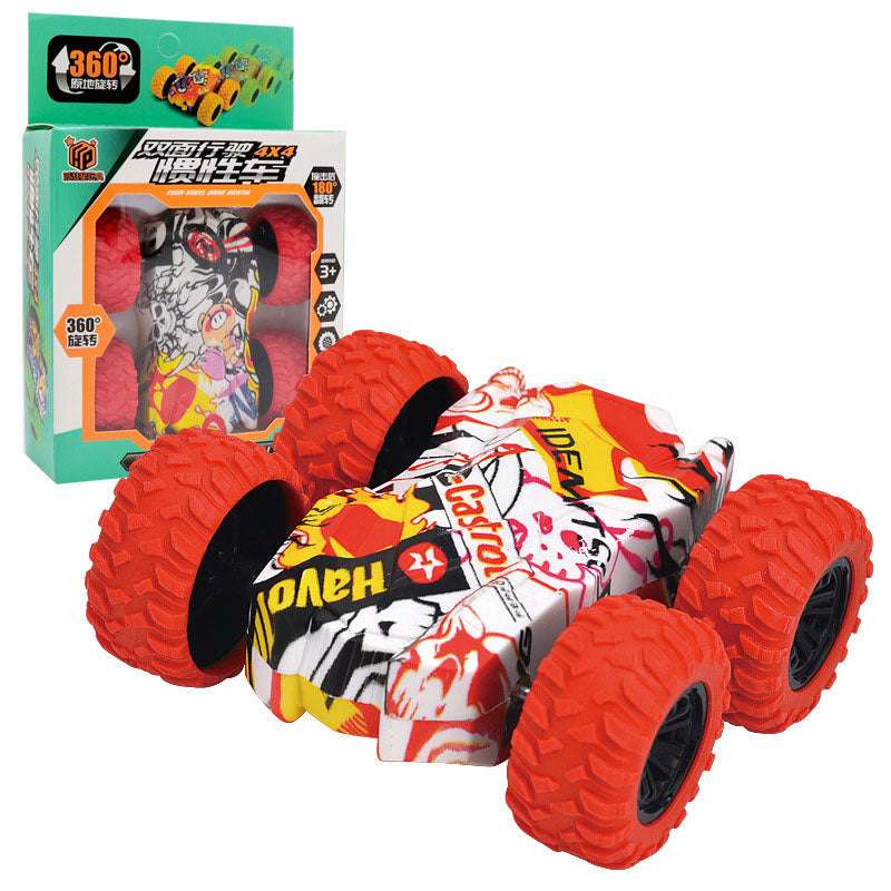 Climbing Bucket Double-sided Dual Inertia Car Four-wheel Drive Off-road Graffiti Car 360 Rotating Swing Model Boys Kids Toy