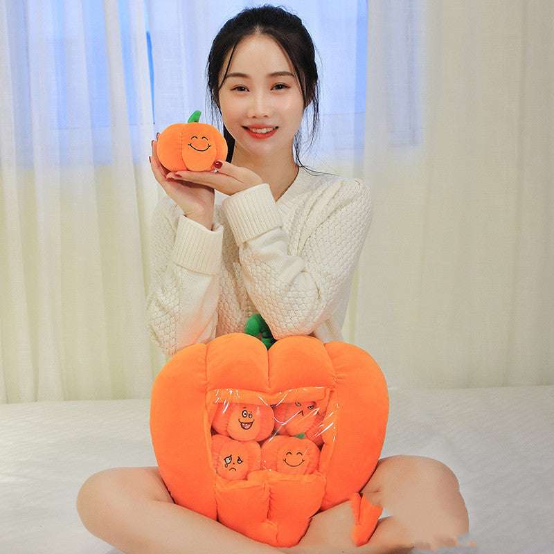 Pumpkin Visual Hand Cover A Bag Of Pumpkin Doll Doll Pillow