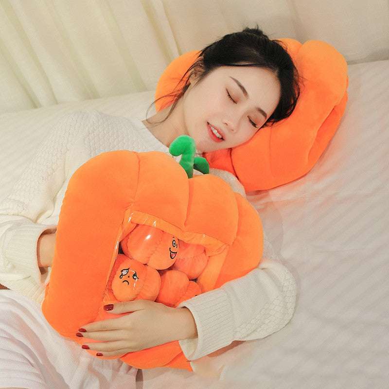 Pumpkin Visual Hand Cover A Bag Of Pumpkin Doll Doll Pillow