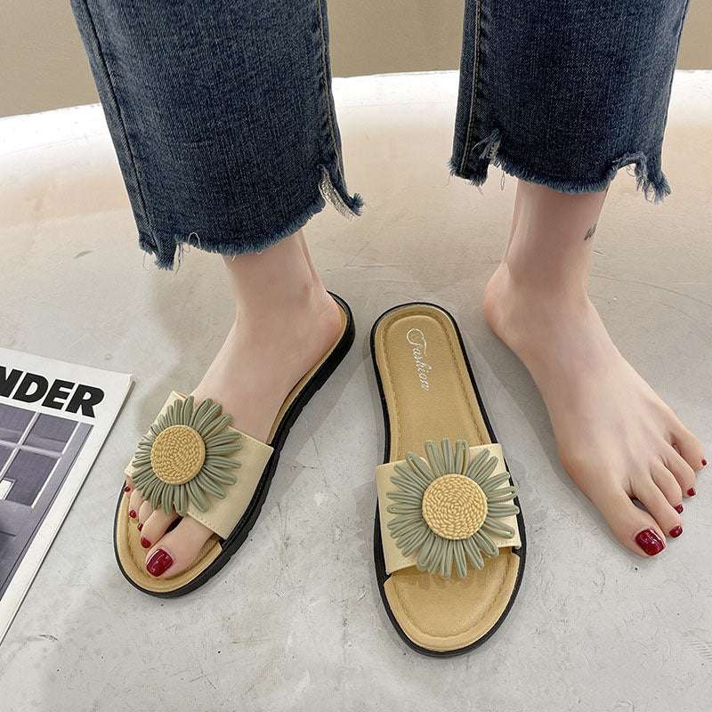 Fashion Ladies Simple Bow Flower Slippers - globaltradeleader