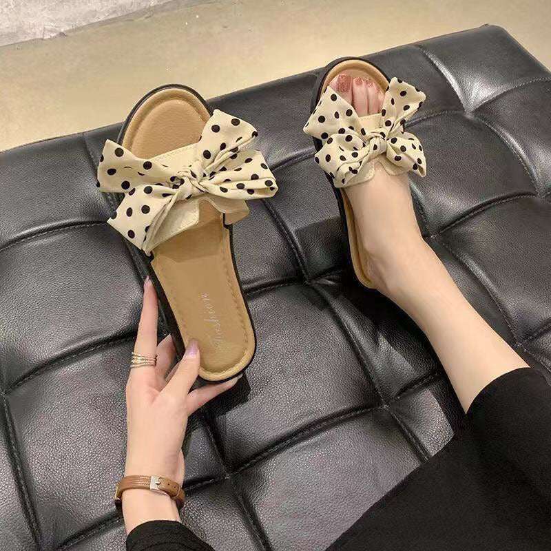 Fashion Ladies Simple Bow Flower Slippers - globaltradeleader