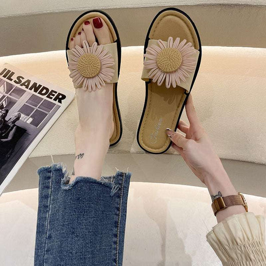Fashion Ladies Simple Bow Flower Slippers - globaltradeleader