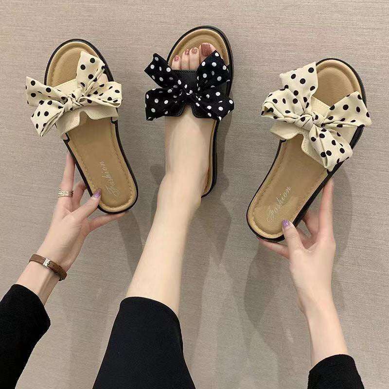 Fashion Ladies Simple Bow Flower Slippers - globaltradeleader