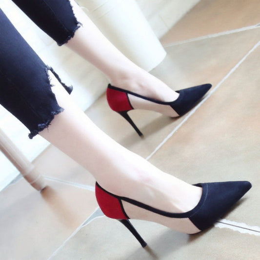 Pointed Toe Color Matching Party Shoes Stiletto Heels - globaltradeleader