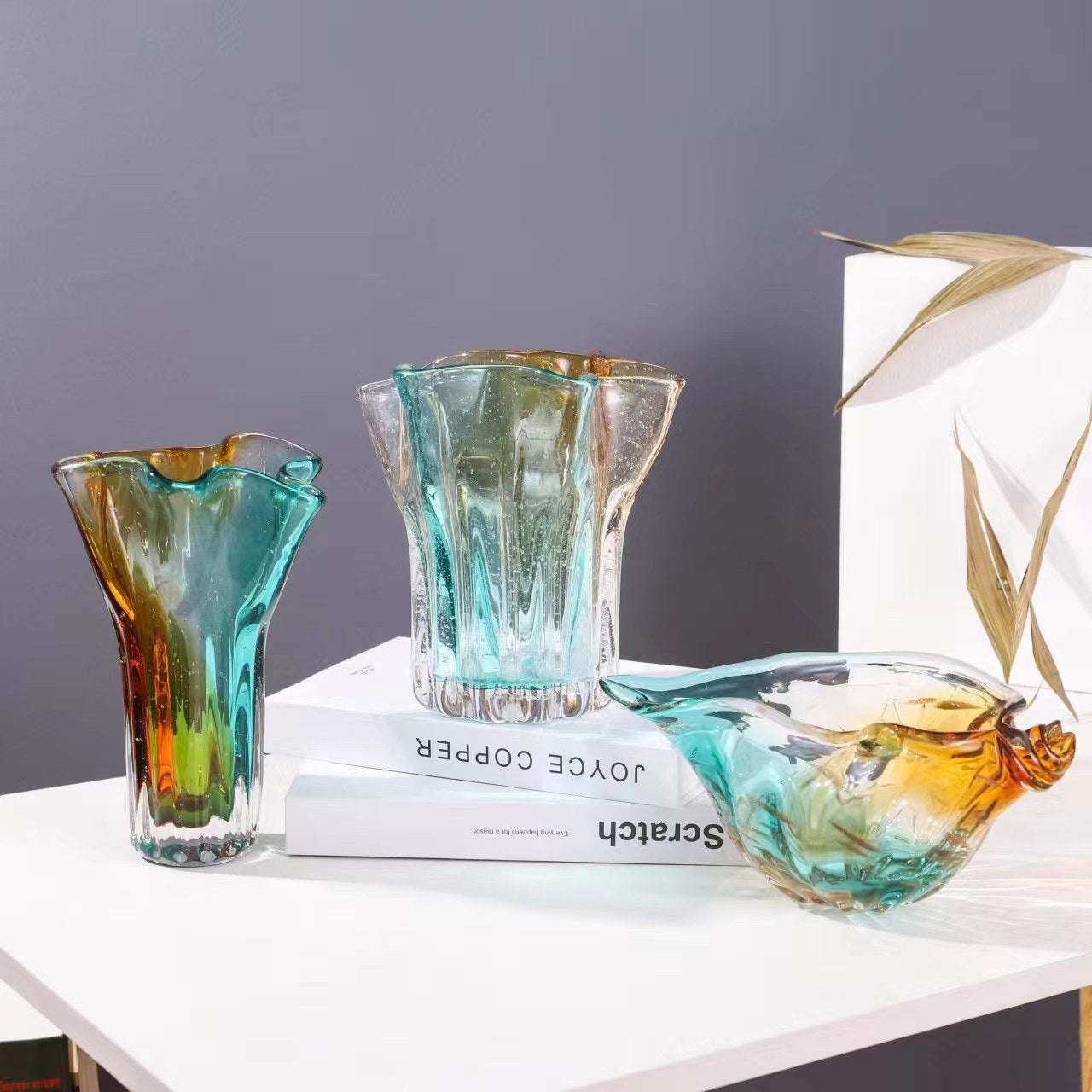 Hand-blown Glass Vase Conch Shell Living Room Crafts Ornaments - globaltradeleader