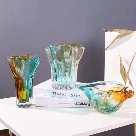 Hand-blown Glass Vase Conch Shell Living Room Crafts Ornaments - globaltradeleader