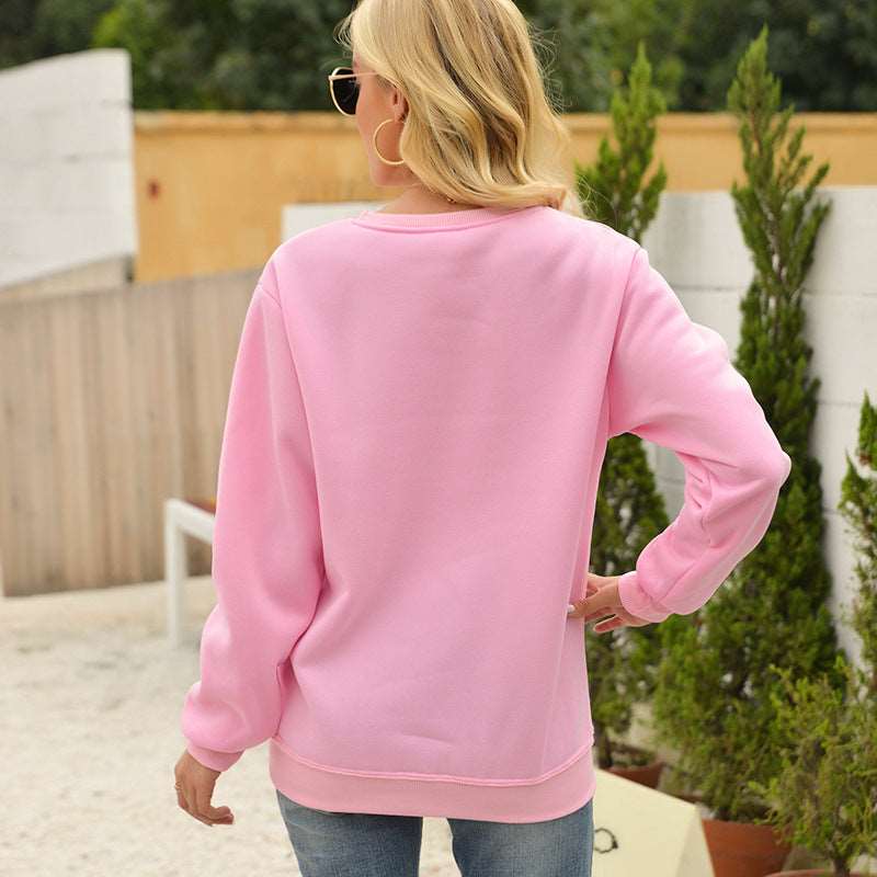 Thick Loose Round Neck Long Sleeve Solid Color Hoodie - globaltradeleader
