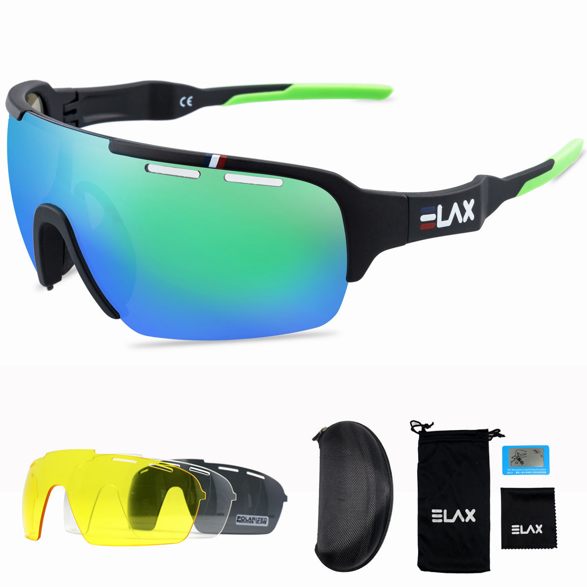 Half-frame polarized cycling glasses 4 lens set