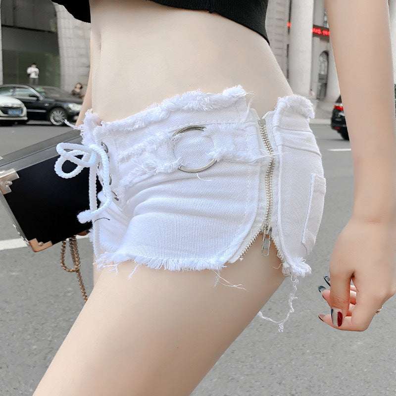 New Sexy Low Waist Hole Women's Denim Shorts - globaltradeleader