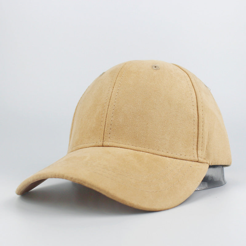 Suede Baseball Hat Solid Color Peaked Hat Black Brown Summer Sun Hat - globaltradeleader