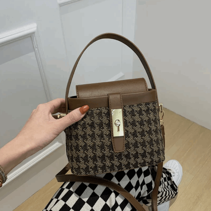 Fashion Plaid One Shoulder Messenger Ins Portable Fashion Women's Bag