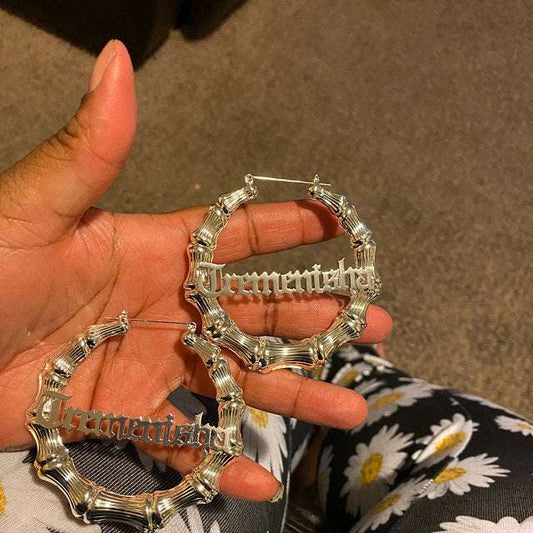 Customized name letter earrings