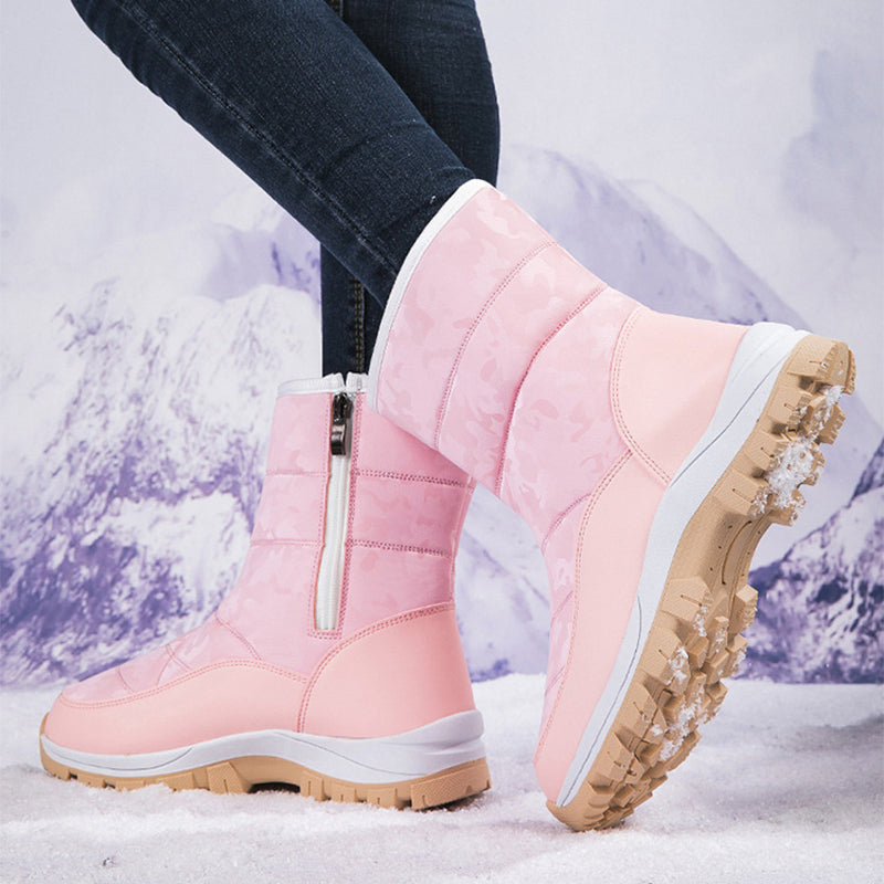 Winter Snow Boots For Women Outdoor Thickened High-top Plus Velvet Shoes Fashion Platform Ankle Boots Keep Warm Plush Shoes