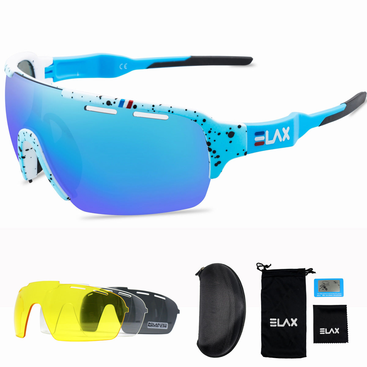 Half-frame polarized cycling glasses 4 lens set