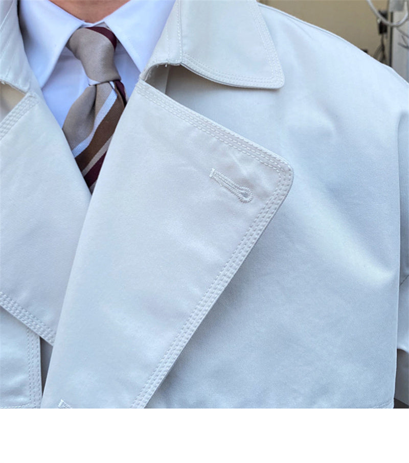 Commuting Mid-length Trench Coat With Double-breasted Lapels - globaltradeleader