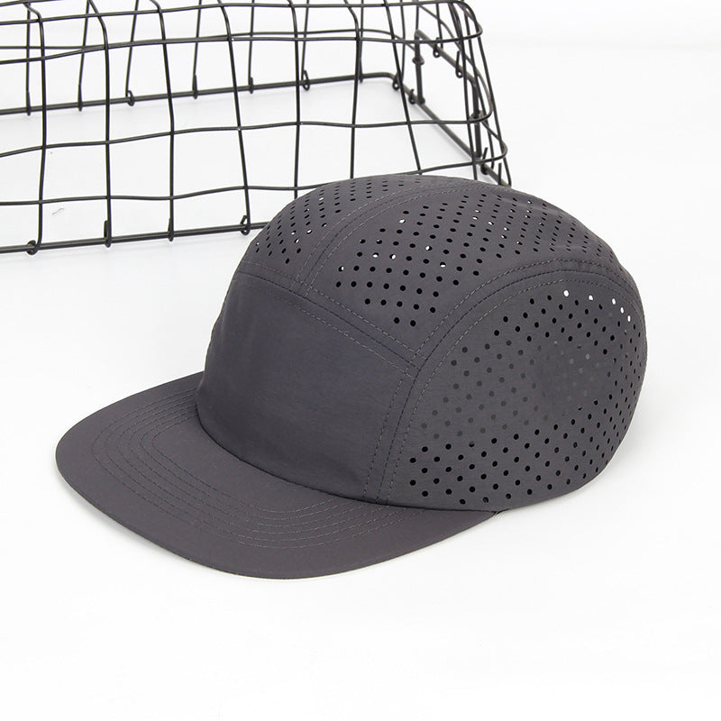 Quick-drying Breathable Five-piece Cap Laser Perforated Nylon Skateboard Hat - globaltradeleader