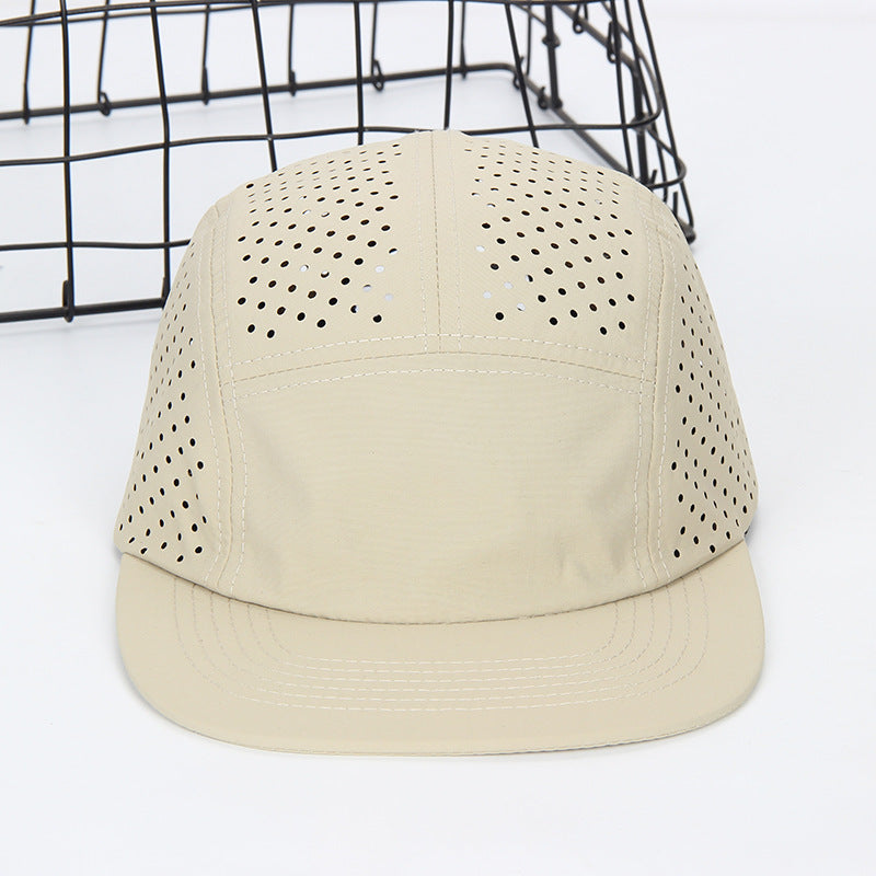 Quick-drying Breathable Five-piece Cap Laser Perforated Nylon Skateboard Hat - globaltradeleader