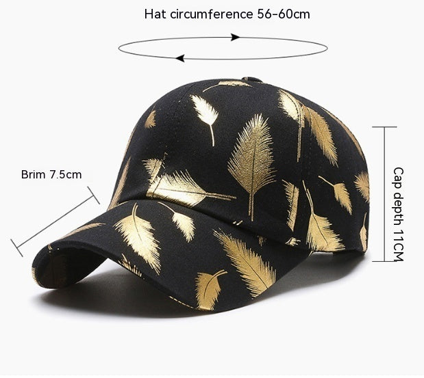 Bronzing Feather Peaked Cap Men's Outdoor Sports Sun-proof Hat Baseball Cap - globaltradeleader