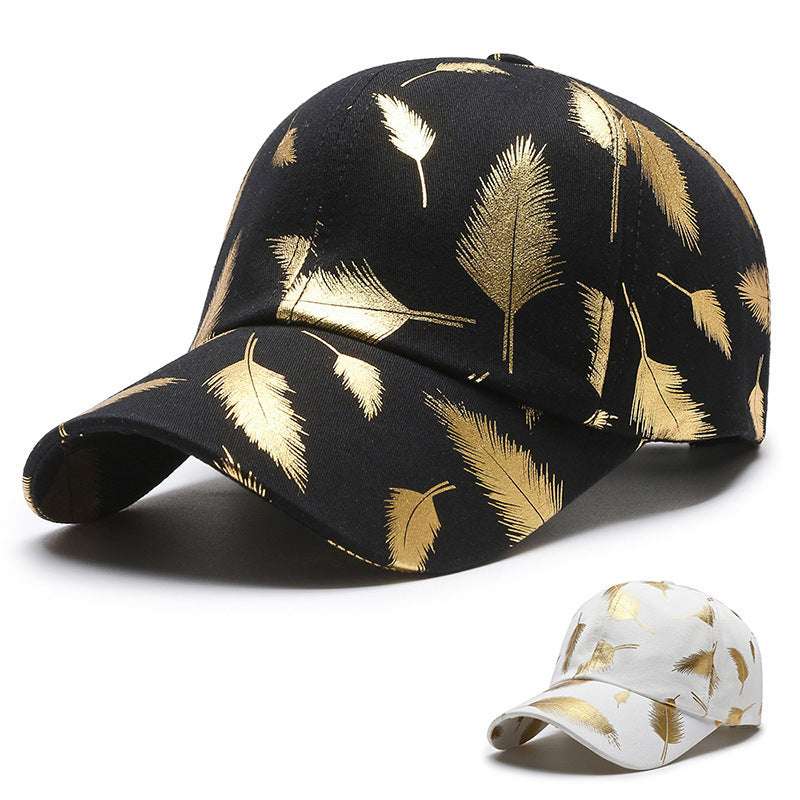 Bronzing Feather Peaked Cap Men's Outdoor Sports Sun-proof Hat Baseball Cap - globaltradeleader