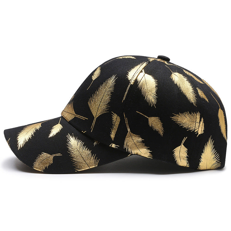 Bronzing Feather Peaked Cap Men's Outdoor Sports Sun-proof Hat Baseball Cap - globaltradeleader