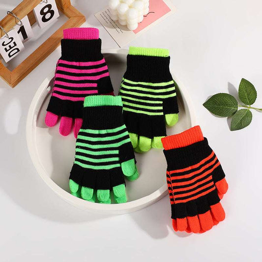 Striped Gloves Double Layer Keep Warm And Cold Protection In Winter - globaltradeleader