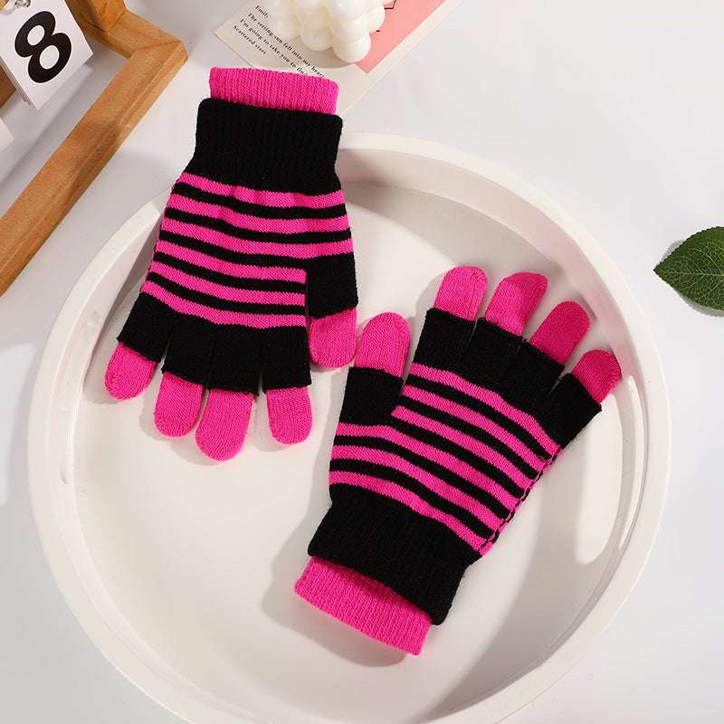 Striped Gloves Double Layer Keep Warm And Cold Protection In Winter - globaltradeleader