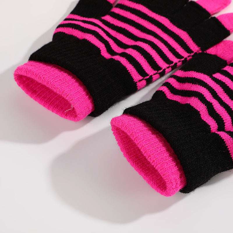 Striped Gloves Double Layer Keep Warm And Cold Protection In Winter - globaltradeleader