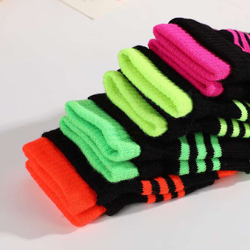 Striped Gloves Double Layer Keep Warm And Cold Protection In Winter - globaltradeleader