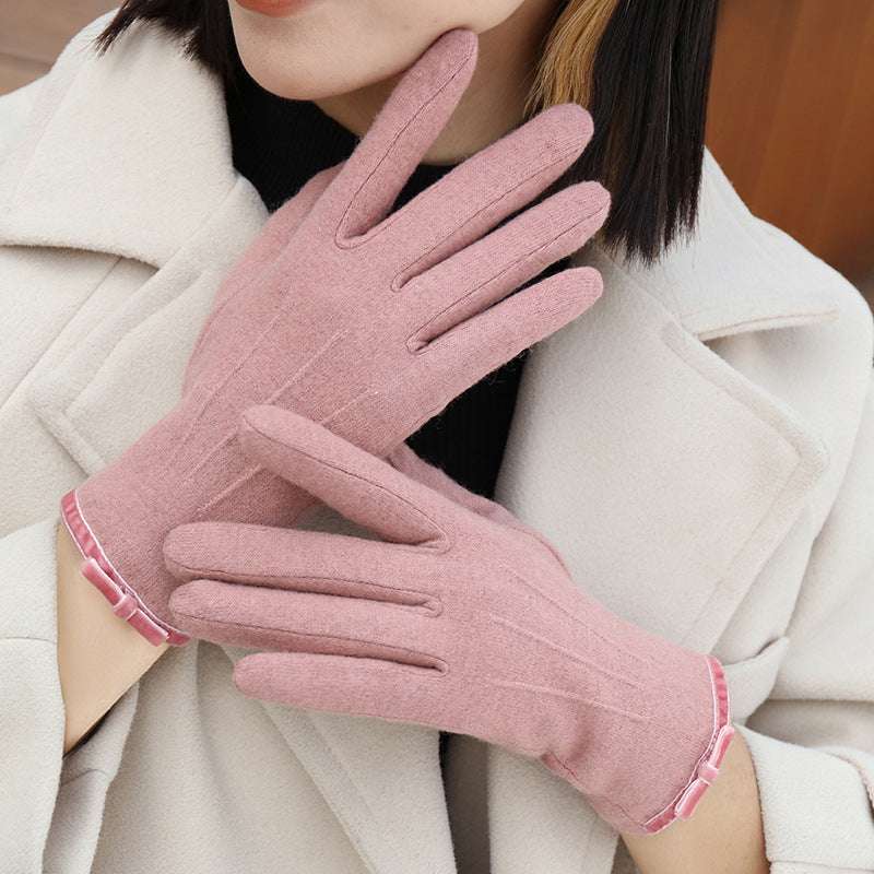 Women's Winter Fleece Lined Padded Warm Keeping Finger Outdoor Gloves - globaltradeleader